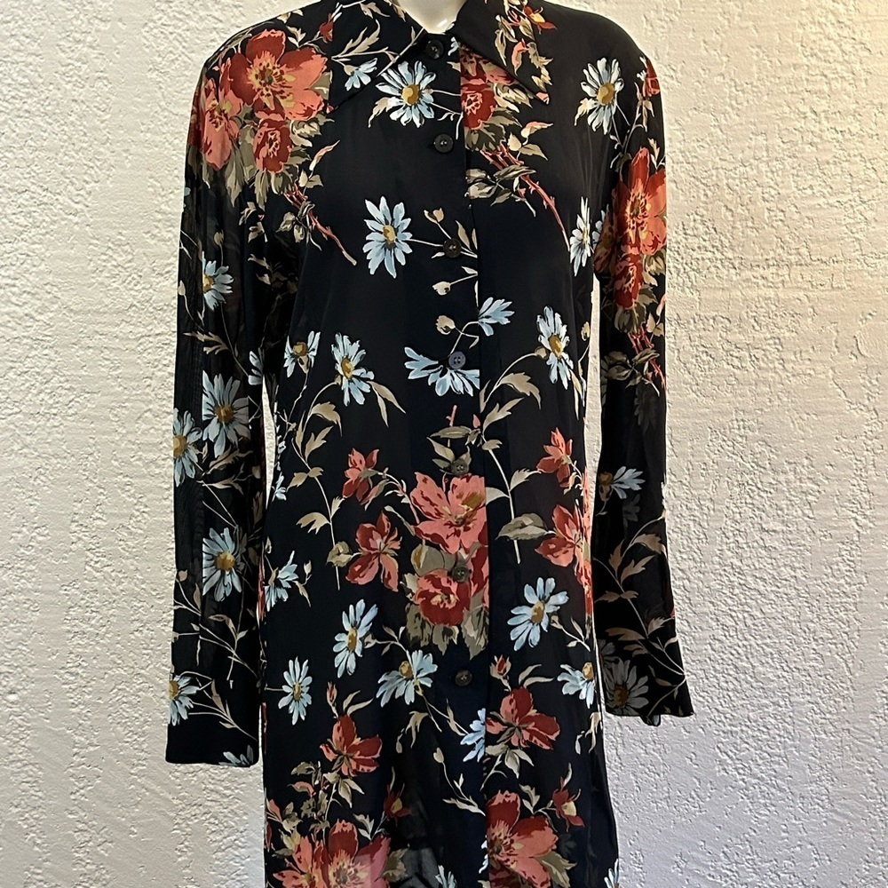 ATSURO TAYAMA floral blouse /tunic MED made in Japan - Picture 3 of 12